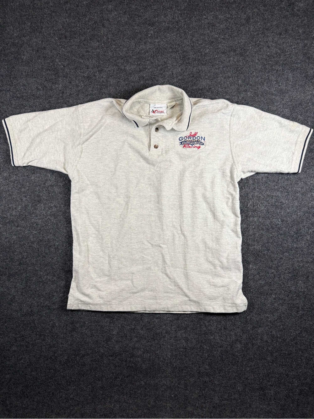 Vintage Chase Authentics Jeff Gordon Winston Cup Racing Polo Shirt M Grey